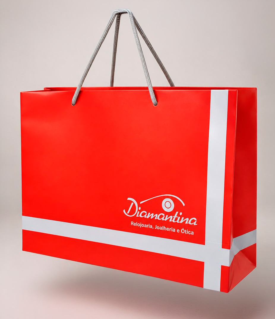 Sacolas personalizadas — Diamantina Relojoaria, Joalheria e Ótica